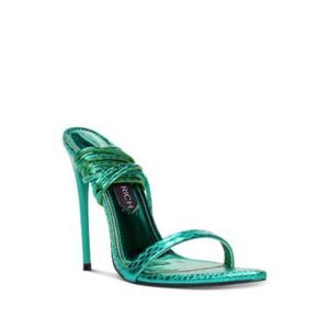JESSICA RICH Womens Green Croc Ankle Tie Wrap Rich Toe Stiletto Heeled Sandal 36